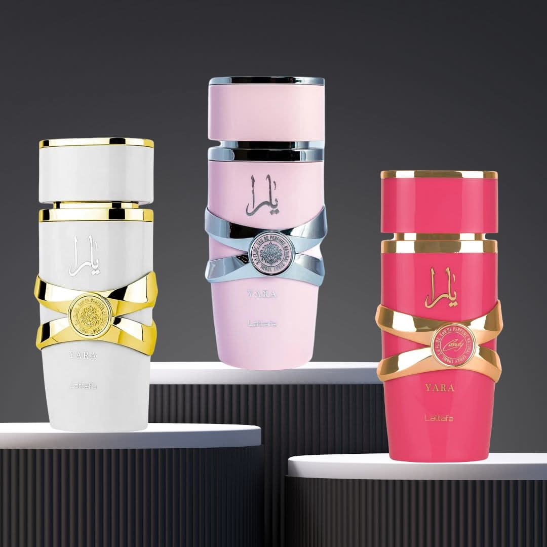 Yara, Yara Candy & Yara Moi Eau de Parfum Sprays 100ml (3.4 oz) by Lattafa (Bundle)