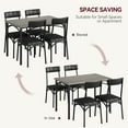 thumbnail image 6 of HOSSLLY Kitchen Dining Room Table Sets for 4, 5 Piece Metal and Wood Rectangular Breakfast Nook, Dinette with Upholstered Chairs, Grey, 6 of 8
