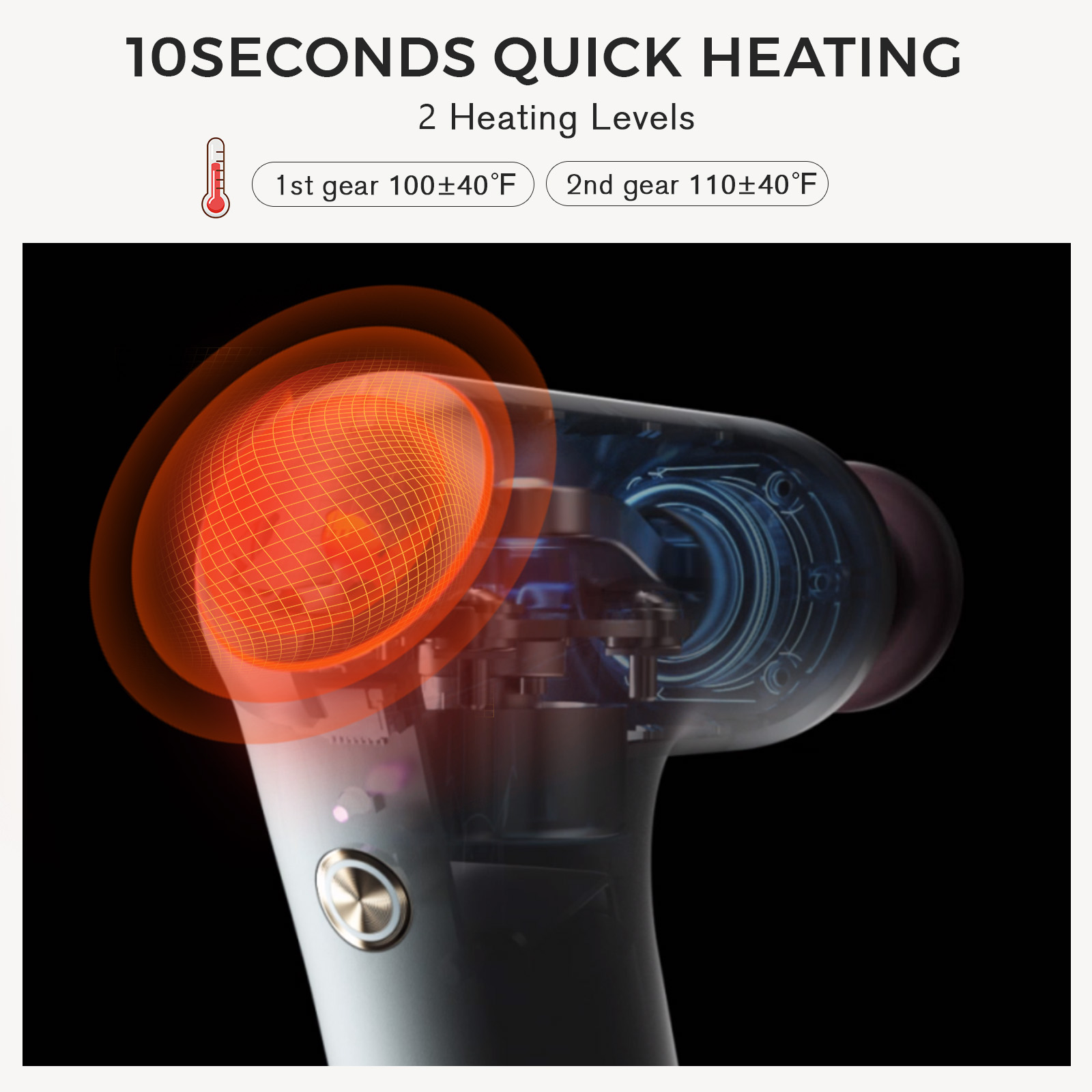 Breo No.7 Massage Gun with Heat Relax Deep Tissue Portable  Percussion Massager Muscle Pain Relief