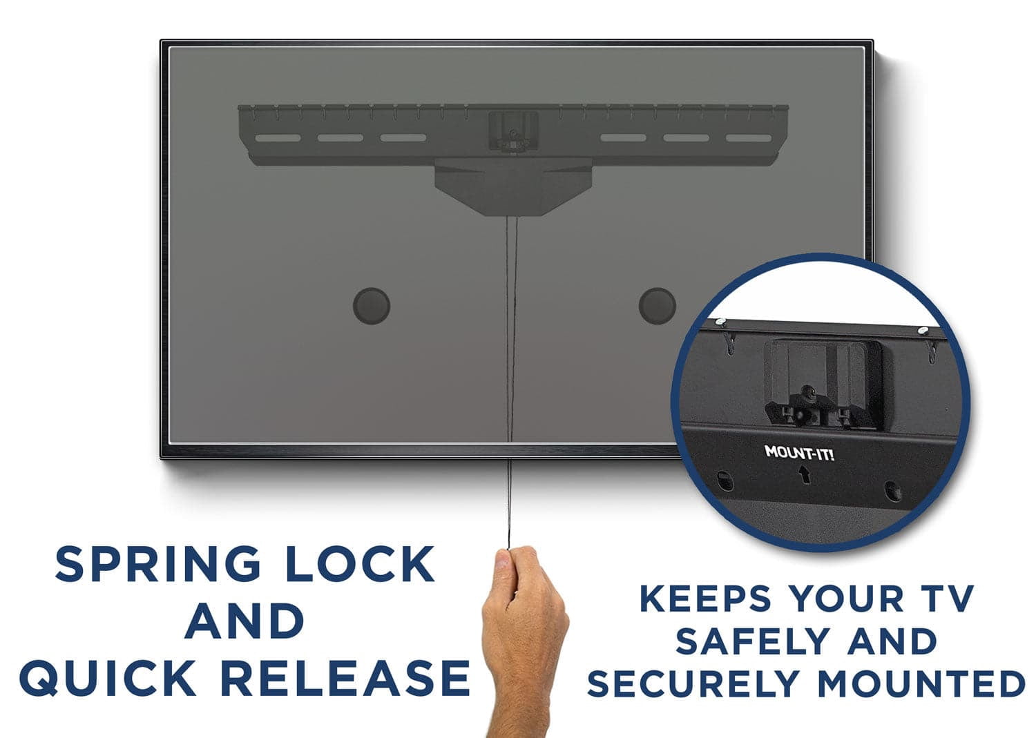 Mount-It! No Stud TV Wall Mount, Heavy Duty for Large TV's, Fits 32" to 80" TV's, Capacity 110 lbs. ,  Low Profile, Mounts with Nails