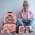 thumbnail image 2 of Yspwyqan Graduation Axolotl 4Pcs Backpack Set with Lunch Box Pencil Case Water Bottle Bag, Lightweight Bookbag Fits 13 Inch Laptop for Elementary Middle School Back to School, 2 of 7