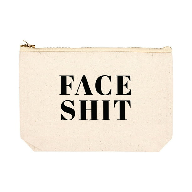 Andaz Press Funny Makeup Bag Canvas Cosmetic Bag with Zipper Face Shit Makeup Pouch x 9 Inch Andaz Press Funny Makeup Bag Canvas Cosmetic Bag with Zipper Face Shit Makeup Pouch x 9 Inch