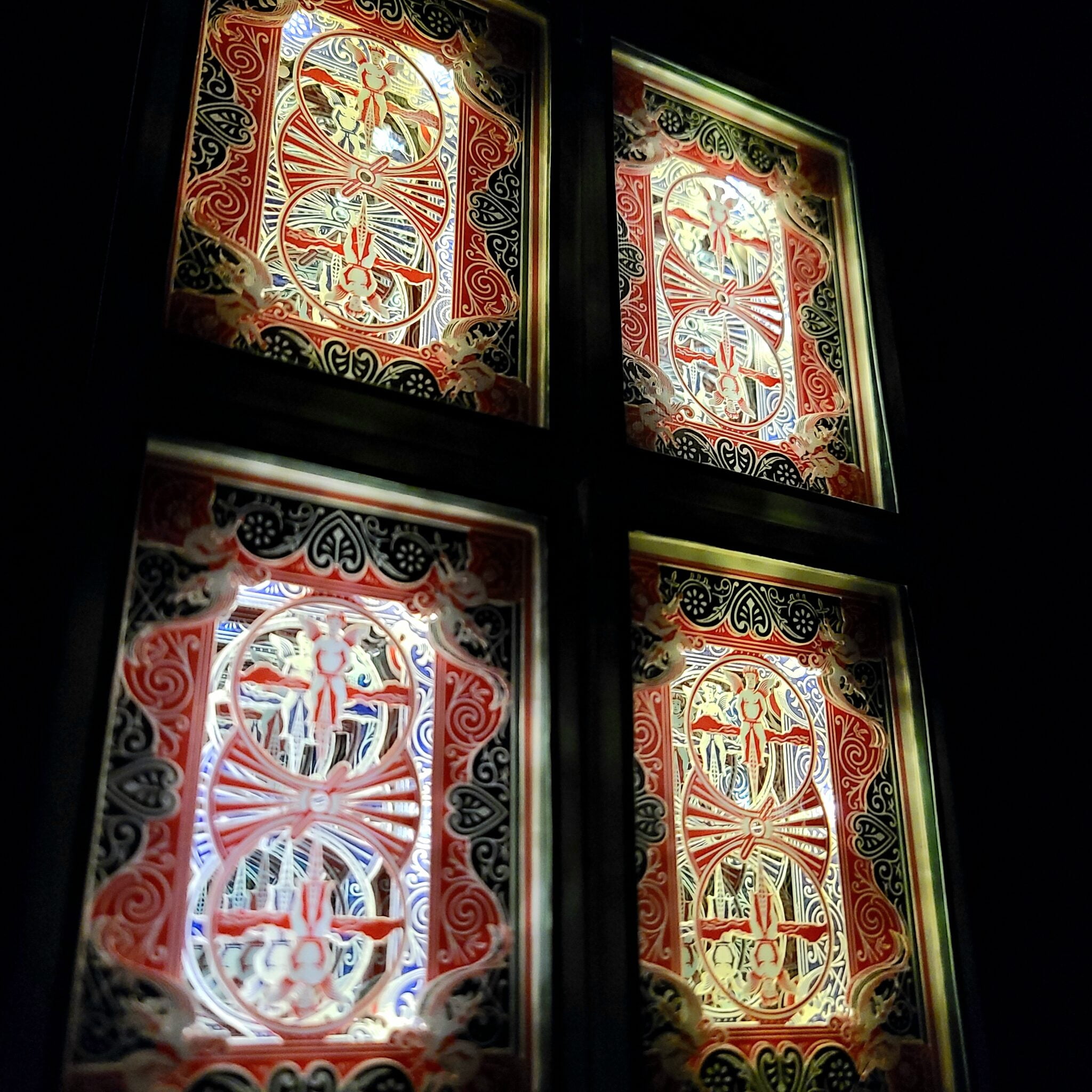 "04/19/43" Rider Back Infinity Cut Playing Cards with LEDs by 3Decks Designs