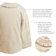 thumbnail image 3 of Kidsy Girls Frilled Neck And Cuffs Peruvian Cotton T-Shirt – Long Sleeve, Crewneck – Creme Brule, 3T, 3 of 4