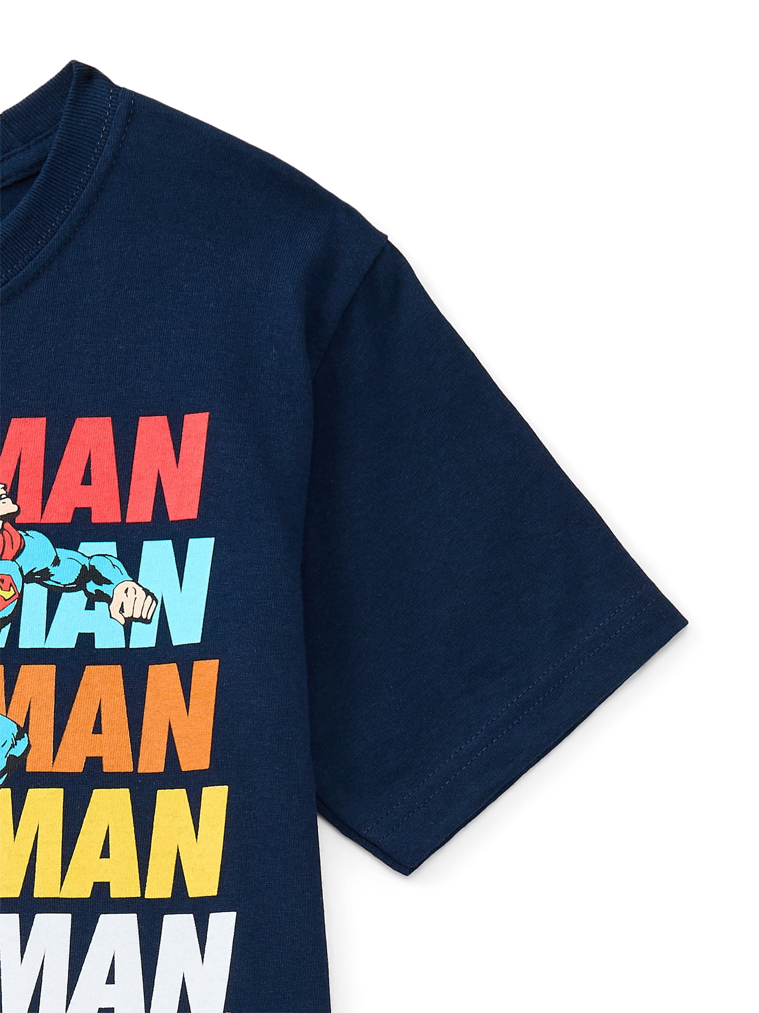 Superman Boys Cotton Graphic Tee with Short Sleeves, Sizes XS-2XL