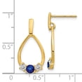 thumbnail image 4 of Auriga Fine Jewelry 14K Yellow Gold Blue and White Sapphire Dangle Earrings for Women (L- 0.87 inch, W- 0.44 inch), 4 of 6