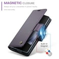 thumbnail image 3 of Case for Samsung Galaxy Z Fold5 Wallet Case, Retro PU Leather Flip Case with Magnetic Closure, [RFID Blocking] Card Holder and Kickstand for Men Women, TPU Shockproof Full Protective Case, Purple, 3 of 11