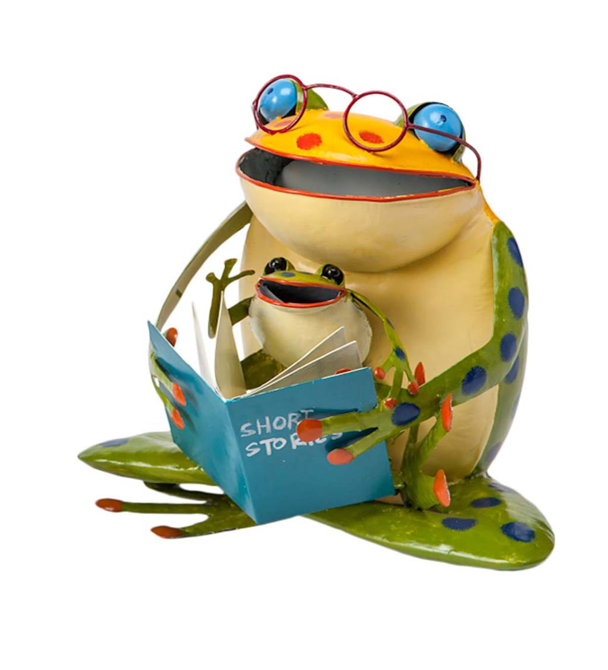 Reading Frog Metal Garden Sculpture, Blue Book - Walmart ...