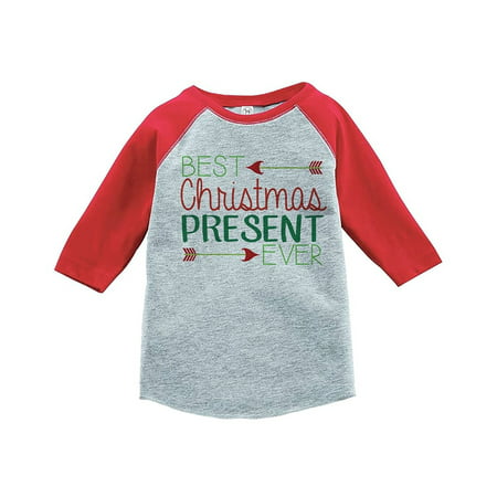 Custom Party Shop Youth Best Present Ever Christmas Raglan Shirt Red - Small (6-8) (Best Presents For Boys)