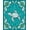 Teal, Pattern 1, variant on Flatwoven High Traffic Area Rug, Oceanic Turtle Medallion with Swirling Water Elements, Non Slip, Stain Resistant, Washable Area Rugs for Living Room, Bedroom(Teal, 2X3)
