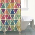 thumbnail image 4 of Multi Color Triangle Checkered Pattern Shower Curtain 84"x72" ,Bathroom Decorative Shower Curtains Set with 12 Hooks,Modern Waterproof Washable Shower Curtain, 4 of 6
