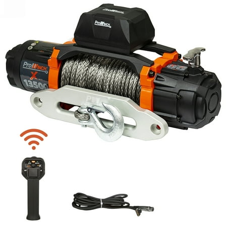 Prowinch 13500 lbs 12V Electric Waterproof Winch, Synthetic Rope, Aluminum, Wireless