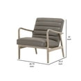 thumbnail image 5 of 33 Inch Vegan Faux Leather Upholstered Accent Chair, Channel Stitched, Gray, 5 of 5
