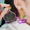 thumbnail image 5 of FENOHREFE Colorful Layered Tassels Earrings Dangle Drop Earrings for Women Mardi Gras Carnival Ear Jewelry Ear Hooks, 5 of 7