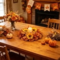 thumbnail image 6 of Gqtwoy Harvests Festival Candlestick Wreath, Artificial Flower Candle Ring, Halloween Thanksgiving Decoration, Decorative Table Centerpiece, Multi-Color Holiday Home Decor, 6 of 6