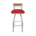 thumbnail image 5 of 881 Revelle 30" Swivel Bar Stool with Anodized Nickel Finish, Medium Back and Canter Red Seat, 5 of 5