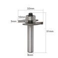 thumbnail image 2 of Queilt Grooving cutter for hinges - 8mm - T-shaped ball knife, 2 of 5