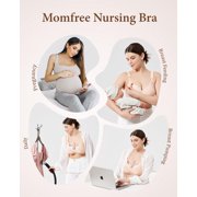 Momfree Nursing Bra, Seamless Maternity Bra with Jelly Strip Support, Buttery Soft Fabric for Breastfeeding