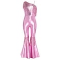thumbnail image 3 of vastwit Girls Flared Jumpsuit Disco Performance Shiny Bodysuit Bell Bottom Pants Fringed Funky Dance Unitards Pink 10, 3 of 6