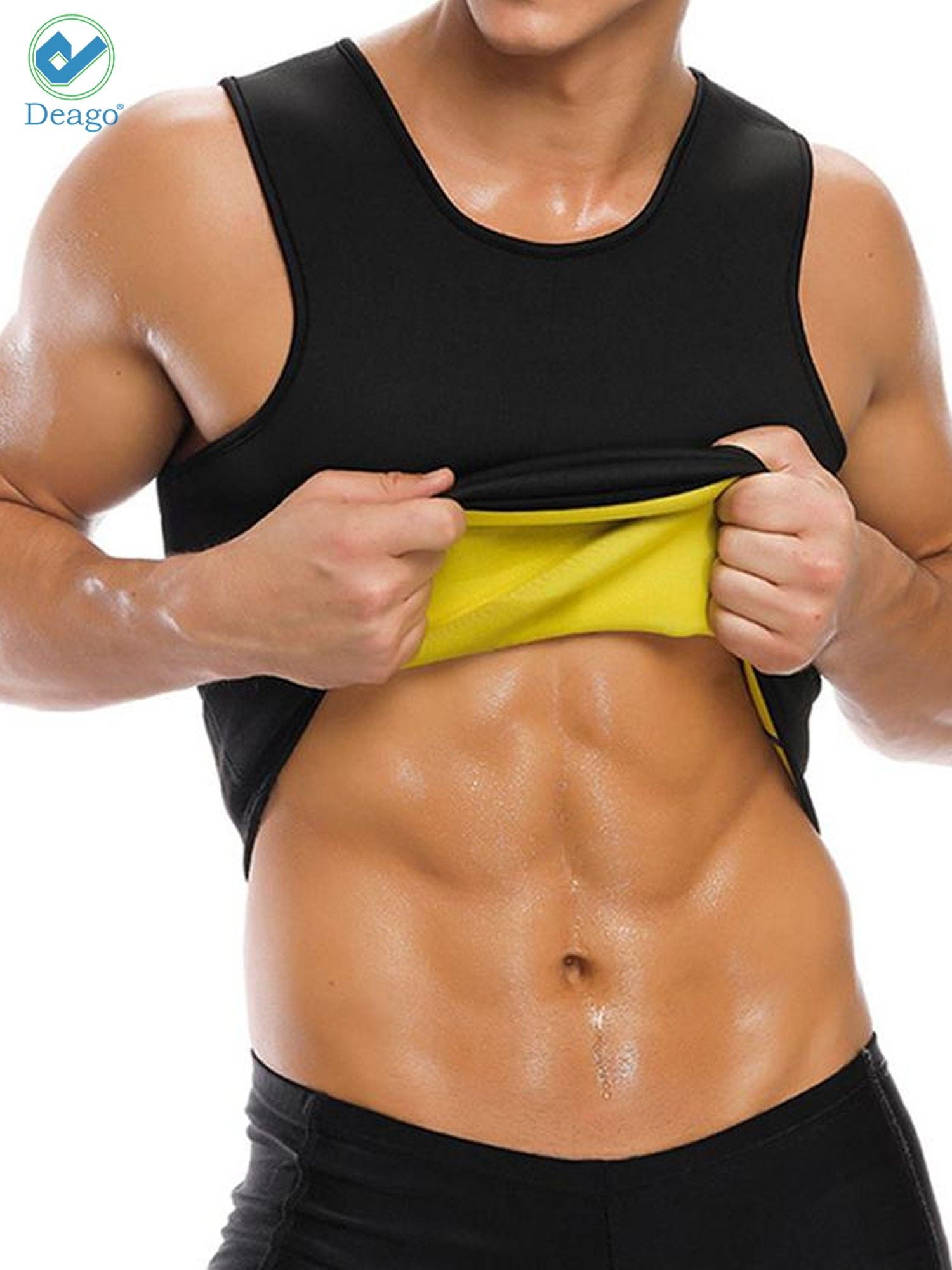 Roseate Men's Body Shaper Hot Sweat Workout Tank Top Slimming Sauna Vest Neoprene Compression Thermal Shirt 