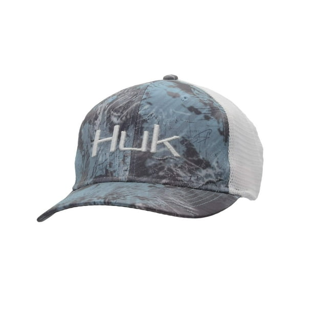 Huk Huk Fishing Camo Trucker Hat, Glacier H30001850951 Walmart