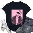 thumbnail image 1 of TayIor Sw1ft Chemises, Tyler Sw1ft Merch, Tyler Sw1ft, Mode Décontractée Imprimée Col Rond Manches Courtes Chemises Blouse Femme Graphique Amateur de Musique TKFASHION Rose G, 1 of 7