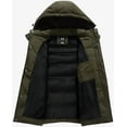 thumbnail image 3 of KVE Men's Hooded Winter Coat Warm Puffer Jacket Thicken Quilted Jacket Army Green Medium, 3 of 9