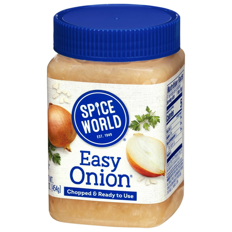 Spice World Chopped Easy Onion 16 oz Ready-to-Use Fresh Convenient