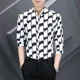 thumbnail image 3 of Camisas para hombre Camisa de rayas de manga media con lunares para hombre Camisa de algodón con botones Moda 2024 Asia con cuello Nuevo en Slim Fit Venta Marca barata, 3 of 5