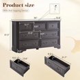 thumbnail image 2 of Farmhouse 54" Wide 7 Drawers Dresser for Bedroom, Wood Rustic Chest of Drawers with Corner Bevel Shape, Closet Storage Dressers Organizer for Bedroom, Living Room, Hallway, Dark Brown, 2 of 6