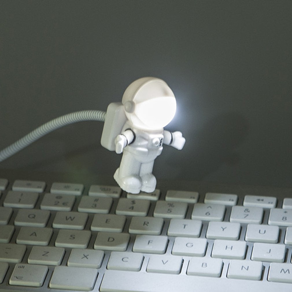 blanc FRjasnyfall Portable Reading LED USB Ampoule à économie dénergie pour ordinateur portable Mobile Power Emergency Lamp USB Astronaut LED Night Light 