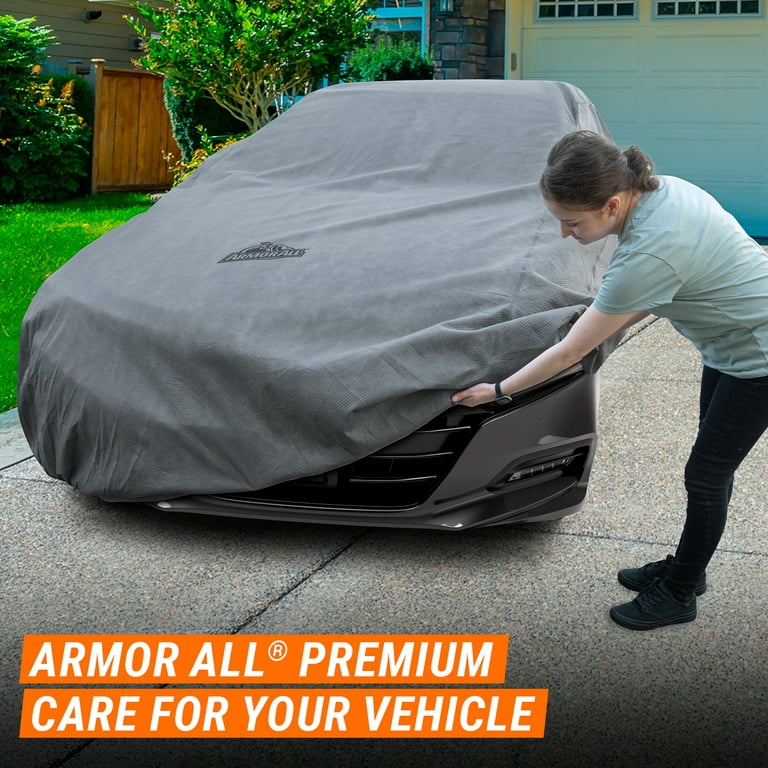 Armor All Car Cover, Heavy Duty All Weather Protection, Fits Sedan Length Up to 175 inch, Grey, Size: SD2 Fits Sedan Length Up to 175 inch, 1270115