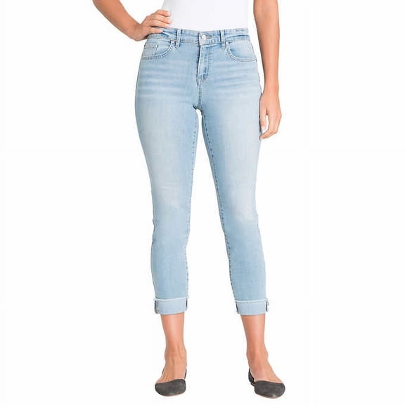 Jessica Simpson Ladies' Relaxed Skinny Roll Crop Jean, Blue 8/29 - NEW