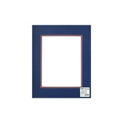 PA Framing Mat Double 16"x 20"/11"x 14" Cream Core Bottle Blue/Deep Red