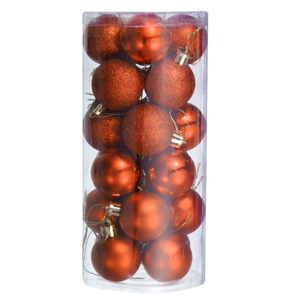 24Pcs Unique Bargains 1.5' Bolas de Navidad Adornos Naranja