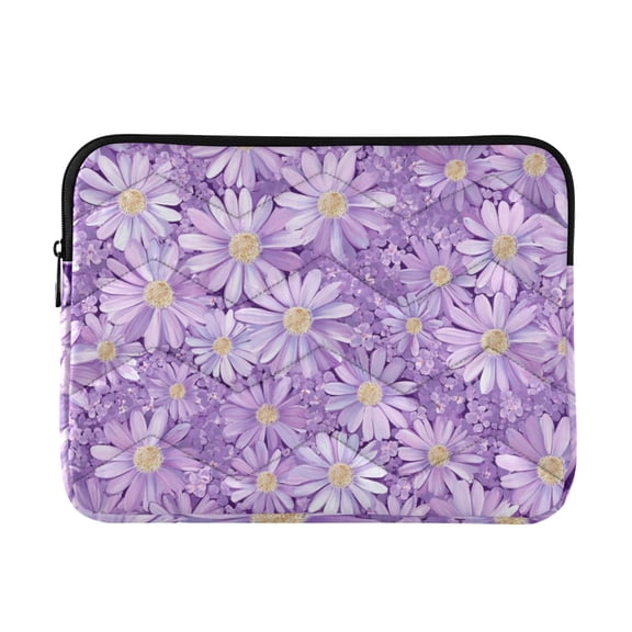 Purple Daisies Quilted Laptop Protective Cases Computer Sleeves Tablet Bags Briefcases M