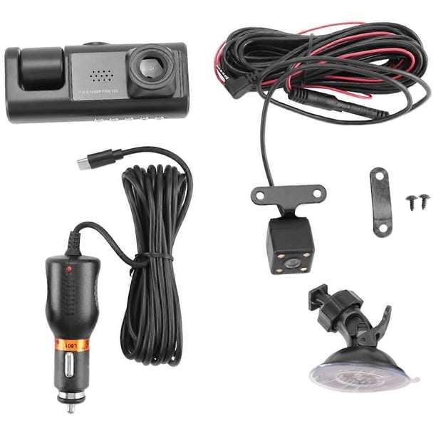3 Camera Lens Car DVR 3-Channel Dash Cam HD 1080P Front and Rear Inside Dashcam Video Recorder Night