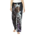 thumbnail image 2 of Picia Cat Astronaut In Space Womens Soft Woven Cotton Elastic Waistband Sleep Pajama Pant Lounge Sleep Pant With Pockets And Drawstring-Small, 2 of 9