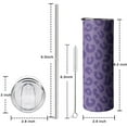 thumbnail image 5 of 20oz Purple Leopard Print Skinny Tumblers Stainless Steel Tumbler with Lid and Straw,Vacuum Insulated Double Wall Travel Tumbler Cups with Cleaning Brush for Coffee,Tea, 5 of 6
