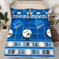 thumbnail image 2 of Feelyou Est Baseball Sleep Full Size Sheets for Teens, Modern Ball Gaming Bed Sheets, Vintage Blue Plaid Sheet Sets, Super Cozy Room Decor, 4pcs, 2 of 7