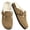 khaki, variant on Women's Fuzzy Suede Clogs Leather Mules Fur Lined Non Slip Closed-Toe for Indoor Outdoor Slip on Mules