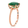thumbnail image 3 of Galaxy Gold 3.10 ctw Carats 14K Solid Rose Gold Cushion Emerald Solitaire Ring with Genuine Vibrant Emerald Brilliant Cut Anniversary Engagement Promise Valentines for Her Him Unisex Ring (10), 3 of 3