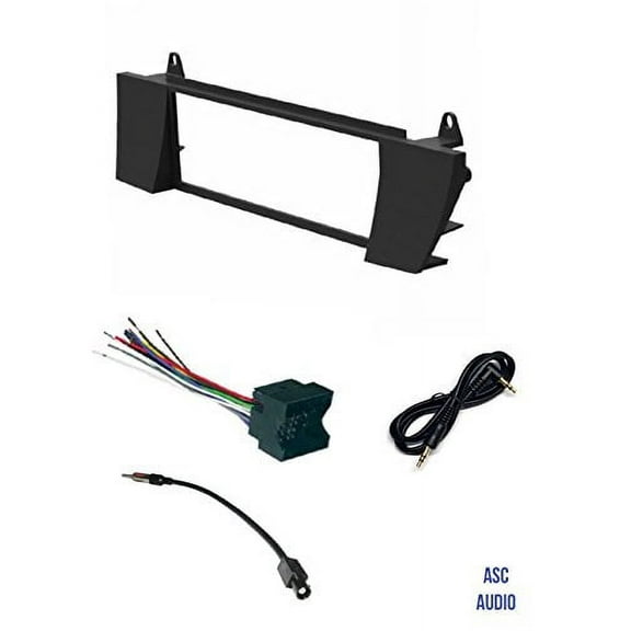 ASC Car Stereo Install Dash Kit, Wire Harness, and Antenna Adapter Combo to Install an Aftermarket Single Din Radio for 2003 2004 2005 2006 2007 2008 BMW Z4