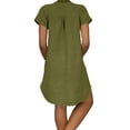 thumbnail image 4 of Robes Grande Taille pour Femmes Imprimé Cœur Col en V Mini Robe Ample Fendue sur le Côté Manches Courtes Robe d'Été, 4 of 6