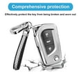thumbnail image 5 of Key Fob Cover Case for Toyota Soft TPU Key Holder 2/3/4 Button Full Coverage Smart Car Key Protector with Leather Keychain Lanyard for RAV4 Corolla Camry Highlander Tundra Fortuner,Silver, 5 of 7