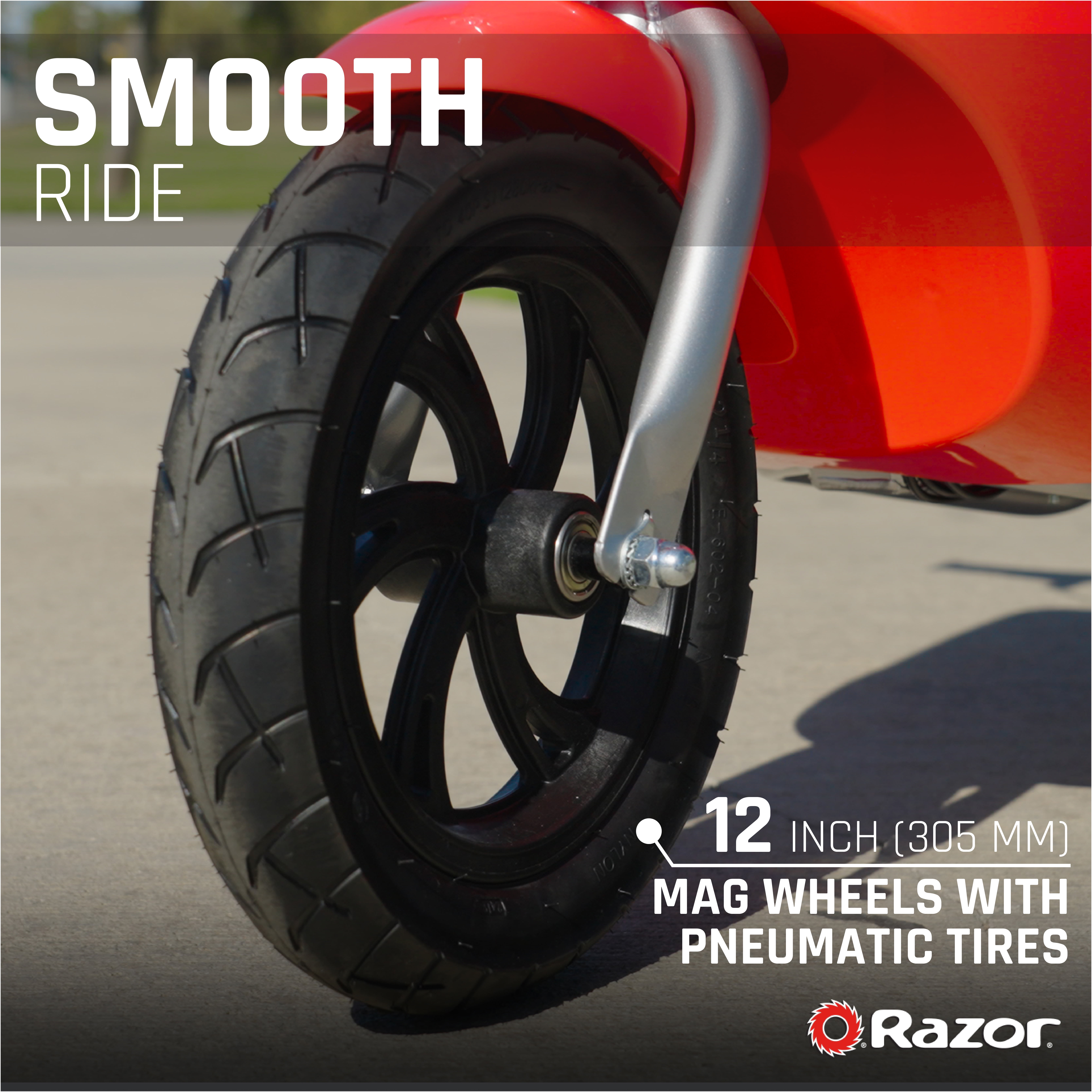 Razor Pocket Mod Classic Euro-Style Electric Scooter - Roma Red, up to ages 8+, Vintage-Inspired Design, High/Low Speed Switch, Up to 80 Minutes Ride Time