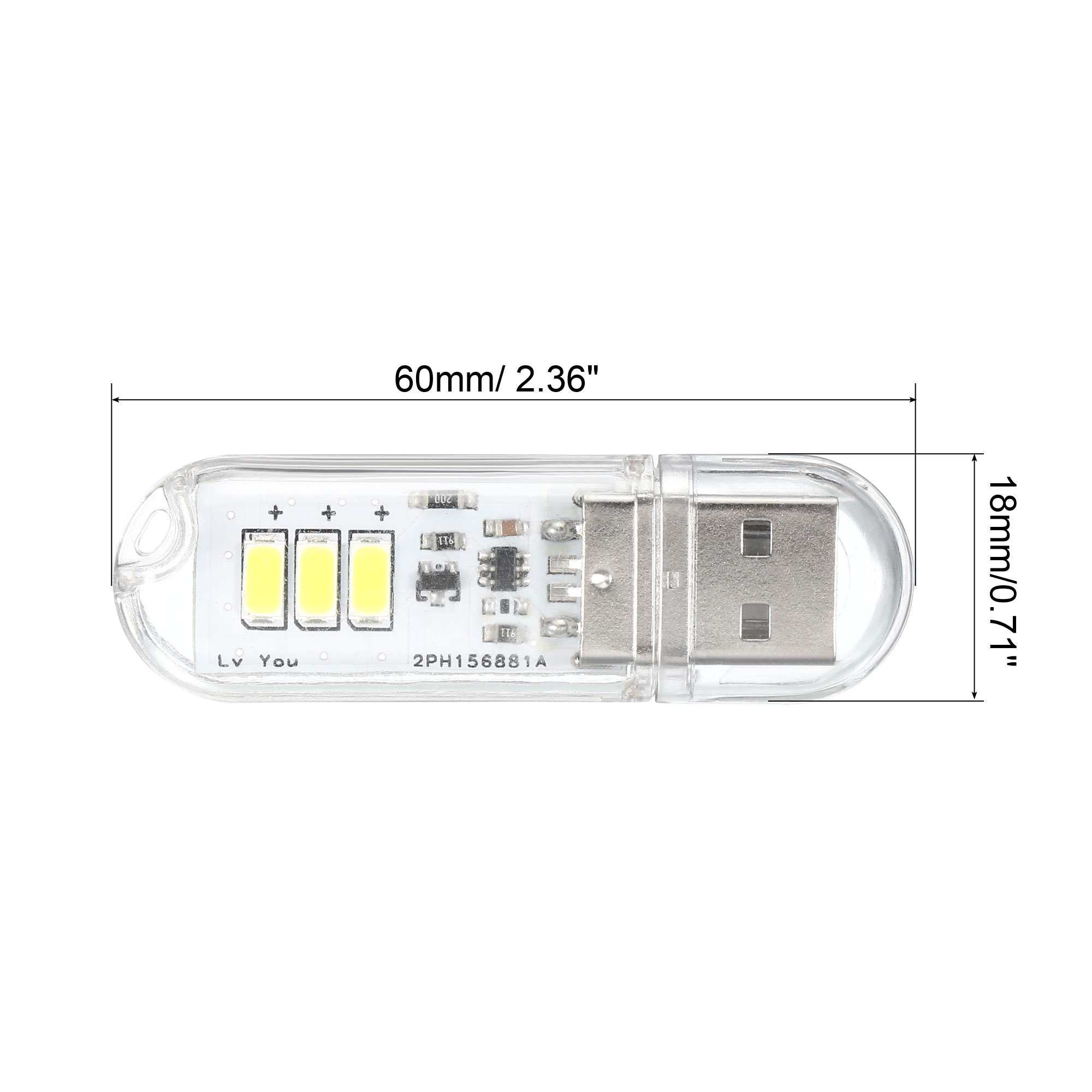 Uxcell 0.5W Mini USB LED Light 6000-6500K Slim Led Light Stick