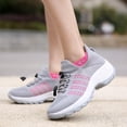 thumbnail image 5 of Women's Knit Slip On Walking Shoes, Lightweight Platform Sneakers with Bungee Laces, 5 of 7