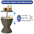 thumbnail image 6 of Costway 8 Gallon 3 in 1 Patio Rattan Cooler Bar Table Adjust Ice Bucket Brown, 6 of 10