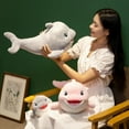 thumbnail image 5 of Fluffy Stuffed Cartoon Dolphin Plush Toys Lovely Soft Animal Whale Pillow Dolls for Children Girls Cute Cushion Birthday Gift, 5 of 8
